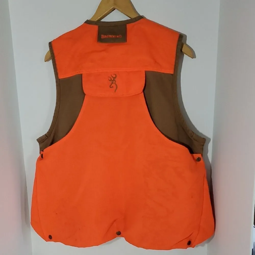 Browning Upland Vest Blaze Orange and Tan Pheasant Hunting Vest Men's S